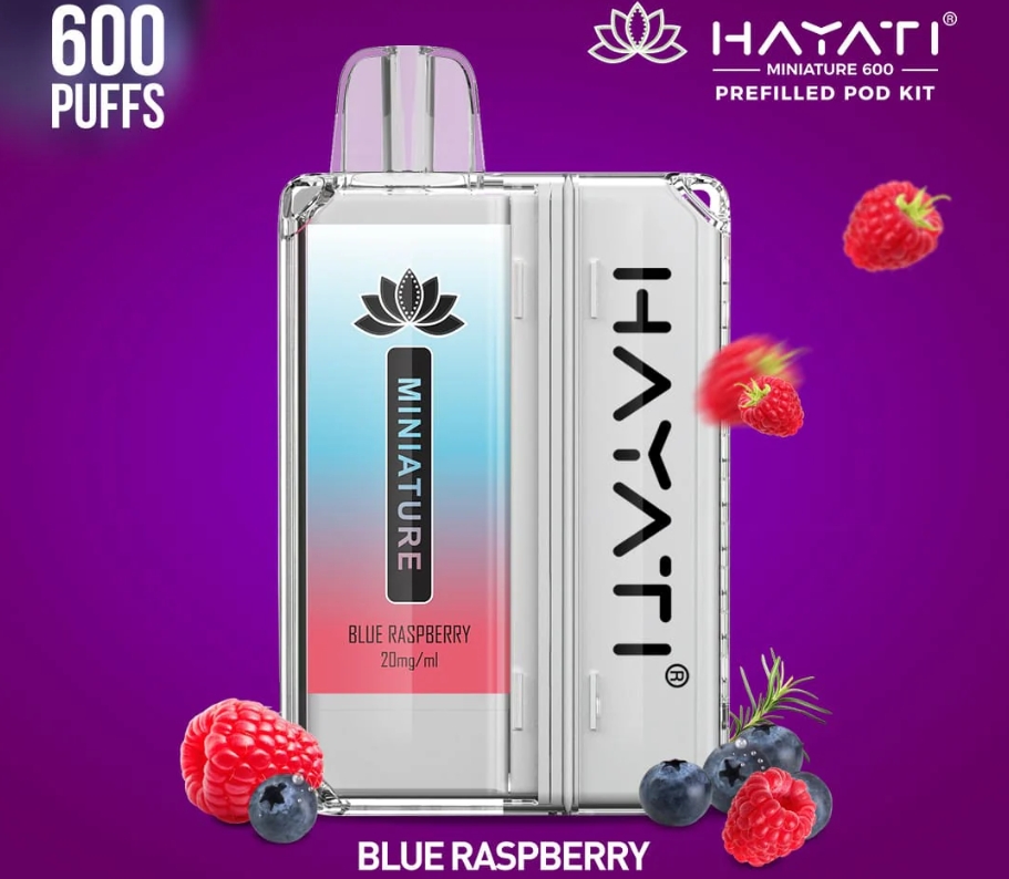 Hayati Miniature 600 Prefilled Pod Kit Vape - плава малина: Мали уређај, велико искуство